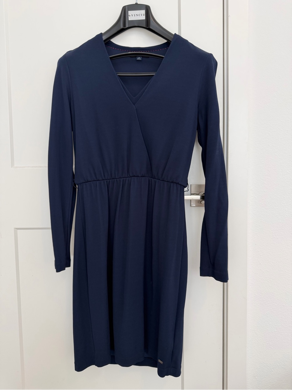 Tommy Hilfiger Navy Long-Sleeve V-Neck Wrap Dress